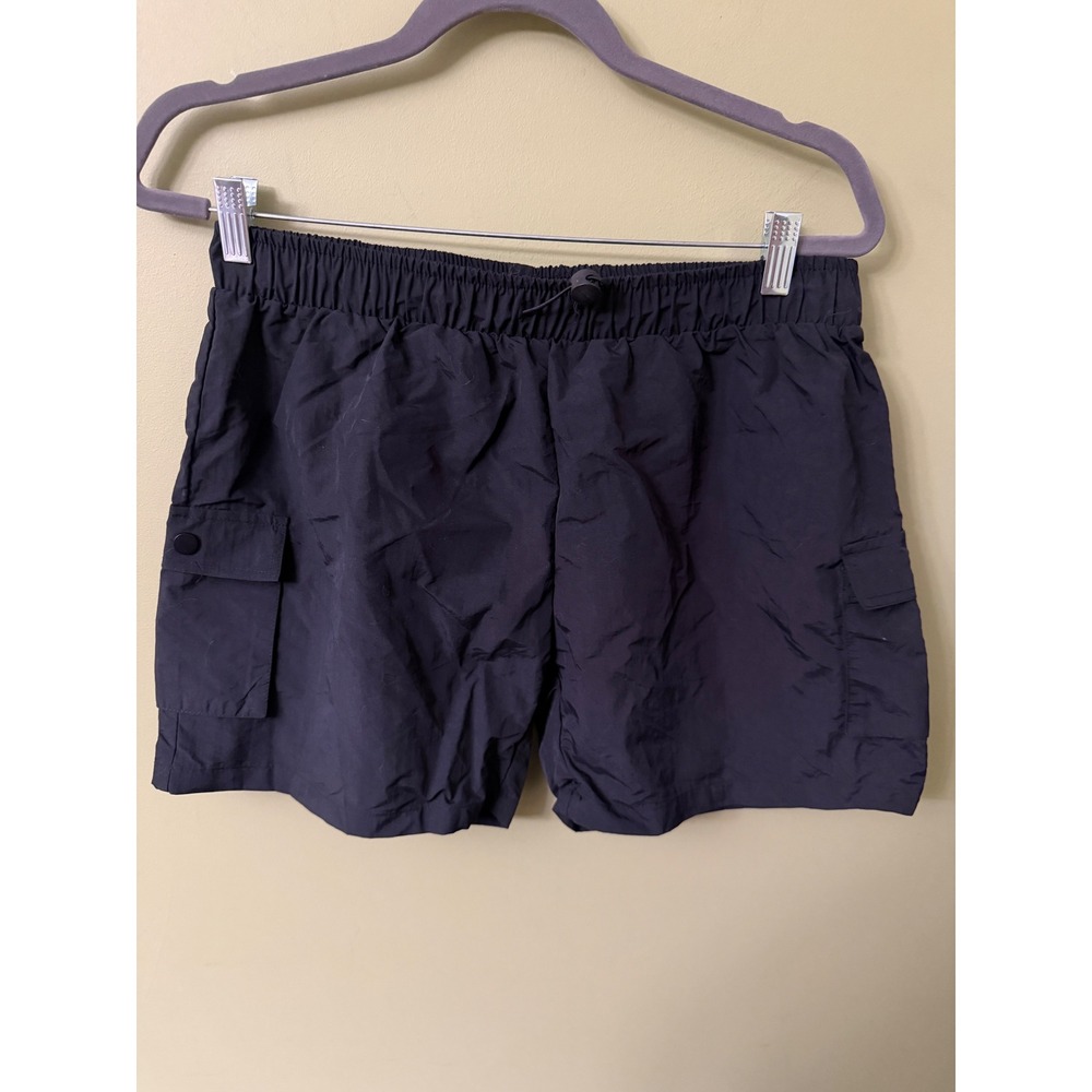 Born Outdoor Womens Black Cargo Shorts Elastic Waist Hiking BO31304AS-BK L